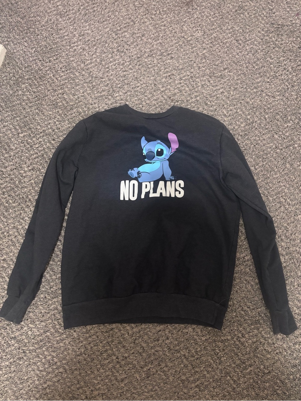 Disney Stitch Black Crewneck Sweatshirt